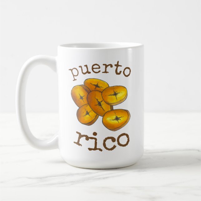 Puerto Rico Fried Plantains Tostones Food Cuisine Coffee Mug (Left)