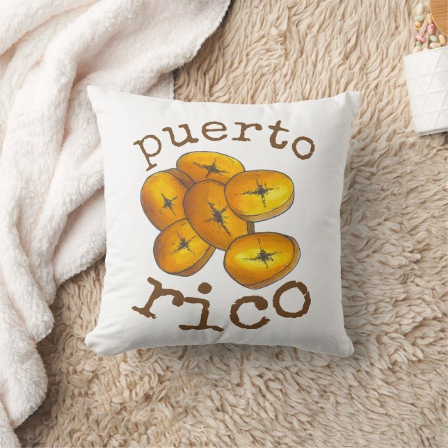 Puerto Rico Fried Plantains Tostones Food Cuisine Cushion (Blanket)