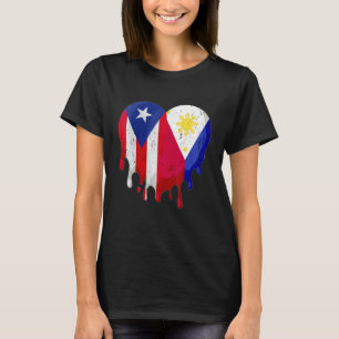 Puerto Rico Greece Flag Heart Citizen Grown Patrio T-Shirt