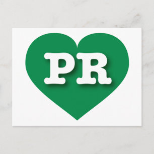 Puerto Rico Green Heart - I Love PR Postcard