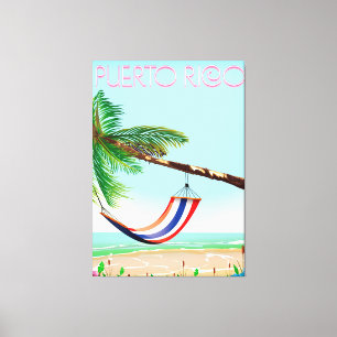 Puerto Rico Hammock travel poster Canvas Print