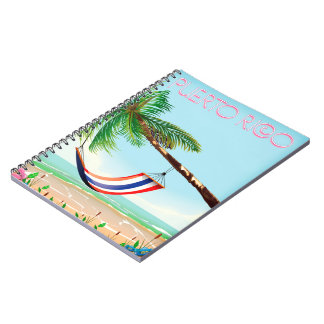 Puerto Rico Hammock travel poster Notebook