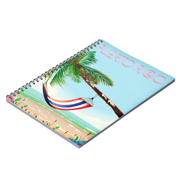 Puerto Rico Hammock travel poster Notebook (Left Side)