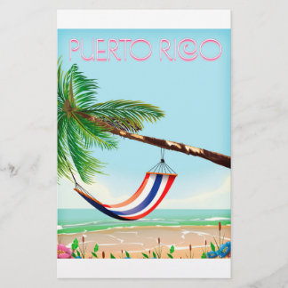 Puerto Rico Hammock travel poster Stationery