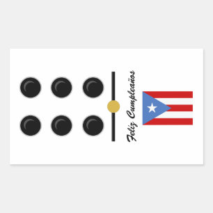 Puerto Rico Happy Birthday Domino Rectangular Sticker