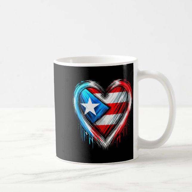 Puerto Rico Heart Puerto Rican Flag  Coffee Mug (Right)