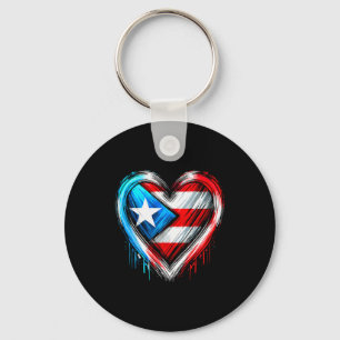 Puerto Rico Heart Puerto Rican Flag  Key Ring