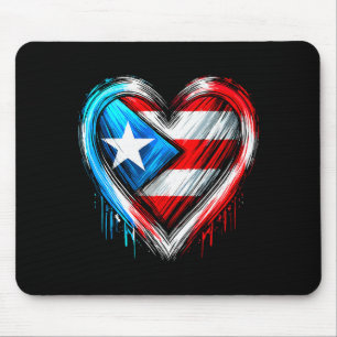 Puerto Rico Heart Puerto Rican Flag  Mouse Mat