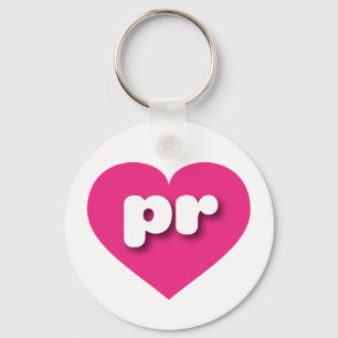 Puerto Rico hot pink heart - I love pr Key Ring