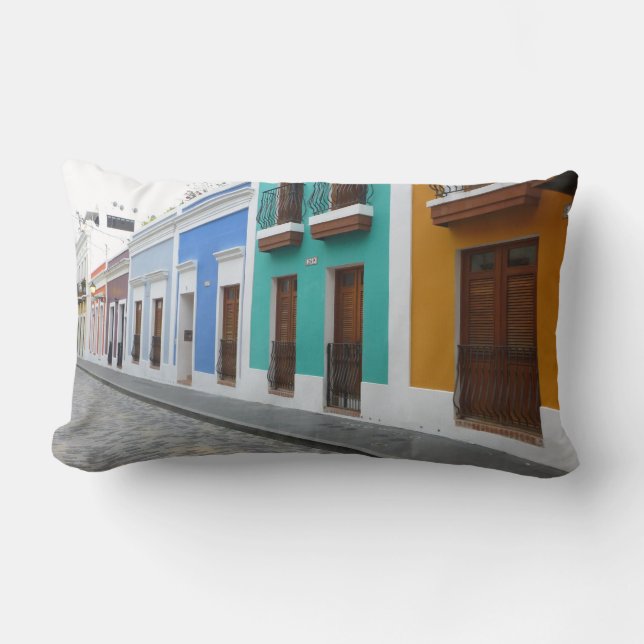 Puerto Rico Houses in Old San Juan Pillow (Front)