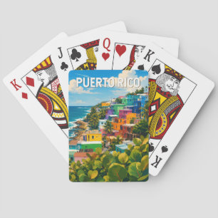 Puerto Rico Illustration Travel Art Vintage Playing Cards