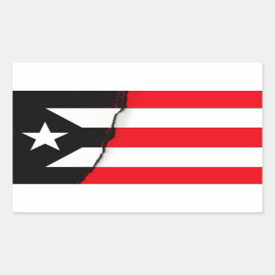 Puerto Rico Independence Black and White Flag Rectangular Sticker