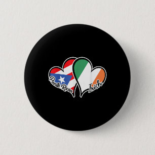 Puerto Rico Ireland Flag Half Puerto Rican Half Ir 6 Cm Round Badge