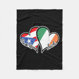 Puerto Rico Ireland Flag Half Puerto Rican Half Ir Fleece Blanket