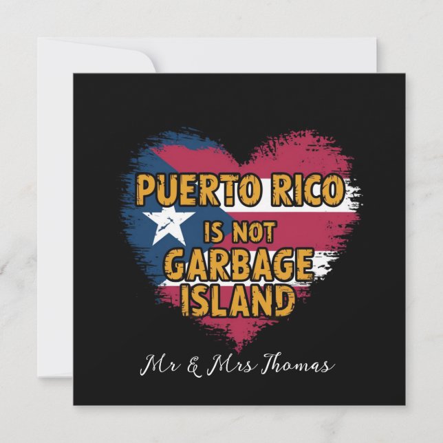 Puerto Rico Is Not a Garbage Island  Invitation (Front)