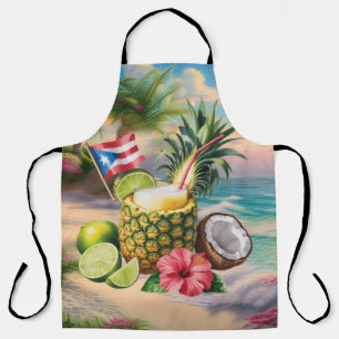 Puerto Rico Island Beach Pineapple Drink Apron