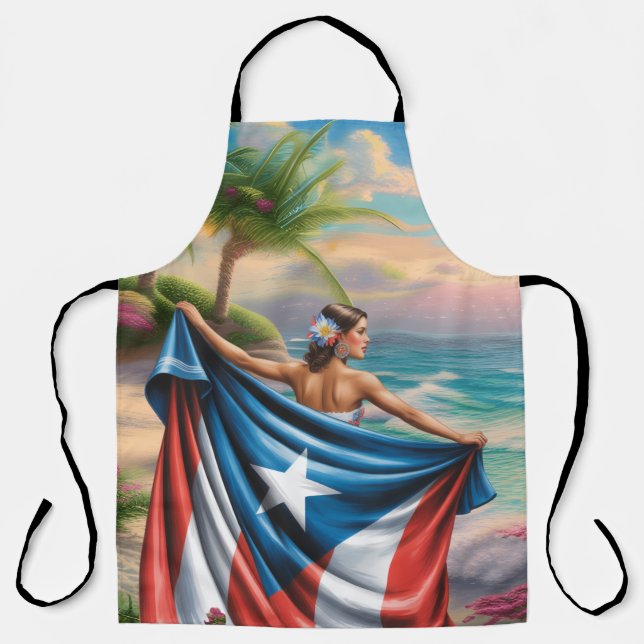 Puerto Rico Island Woman Apron (Front)