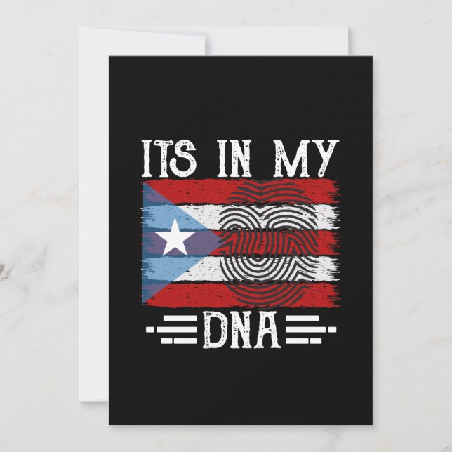PUERTO RICO ITS IN MY DNA FLAG INVITATION (Front)