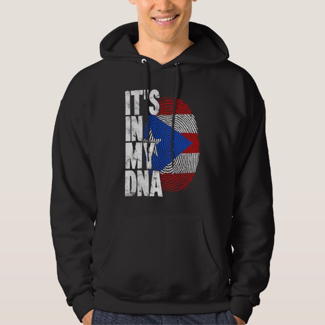 Puerto Rico It's In My DNA  For Men Flag Puerto Ri Hoodie (Front)
