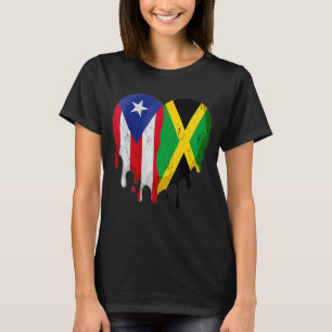 Puerto Rico Japan Flag Heart Citizen Grown Patriot T-Shirt