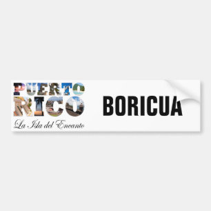 Puerto Rico La Isla Del Encanto Boricua Bumper Sticker