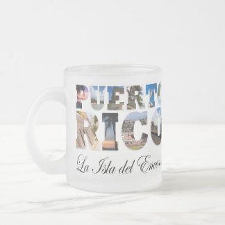 Puerto Rico La Isla Del Encanto Collage / Montage Frosted Glass Coffee Mug