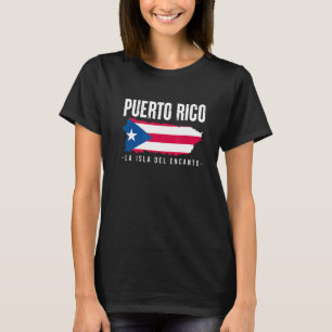 Puerto Rico La Isla Del Encanto Puerto Rican Flag  T-Shirt