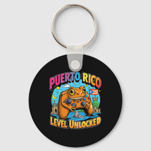 Puerto Rico Level Unlocked Gamer Coqui Frog  Key Ring