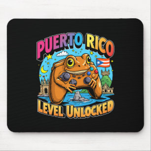 Puerto Rico Level Unlocked Gamer Coqui Frog Mouse Mat