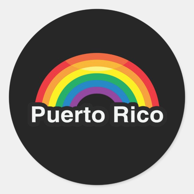PUERTO RICO LGBT PRIDE RAINBOW CLASSIC ROUND STICKER (Front)
