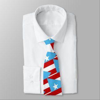 Puerto Rico Light Blue Flag Pattern Necktie