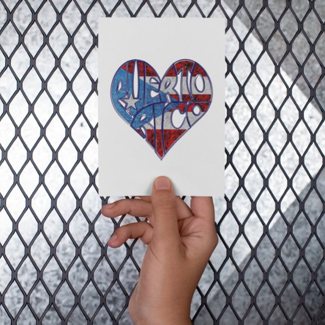 Puerto Rico Love Card  (Puerto Rico Flag heart Love Card)