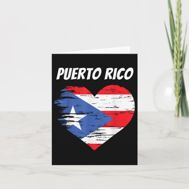 Puerto Rico Love Heart Flag Gift Puerto Rican Rais Card (Front)