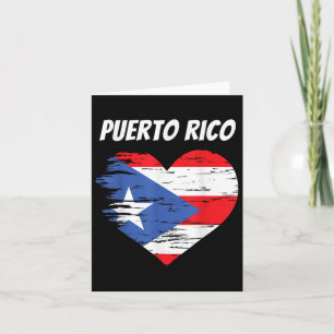 Puerto Rico Love Heart Flag Gift Puerto Rican Rais Card