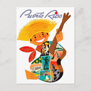 Puerto Rico, man with a guitar Postcard