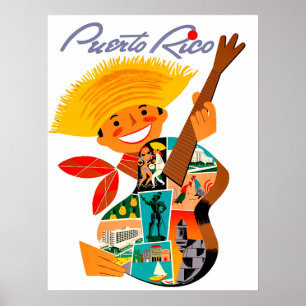 Puerto Rico, man with a guitar Poster
