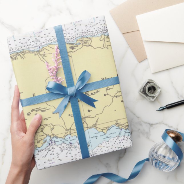 Puerto Rico Map (1981) Island of Enchantment Chart Wrapping Paper (Gifting)