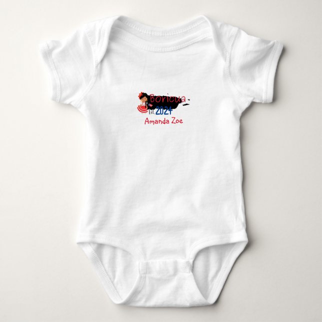 Puerto Rico Map Baby Oneseis Bodysuit (Front)