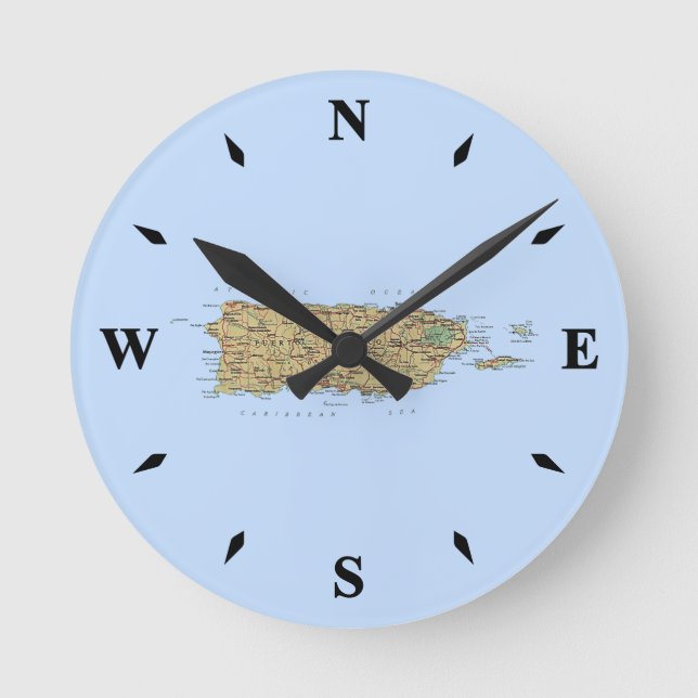 Puerto Rico Map Clock (Front)