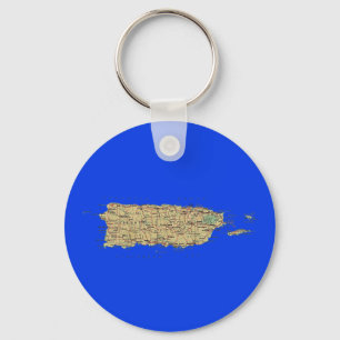 Puerto Rico Map Keychain