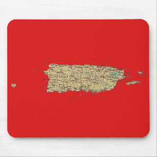 Puerto Rico Map Mousepad