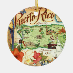 Puerto Rico Map Ornament