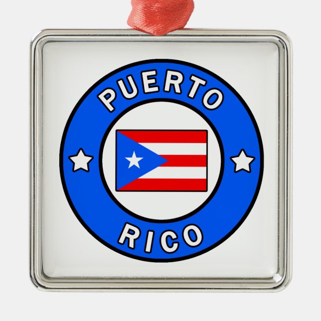Puerto Rico Metal Tree Decoration (Front)
