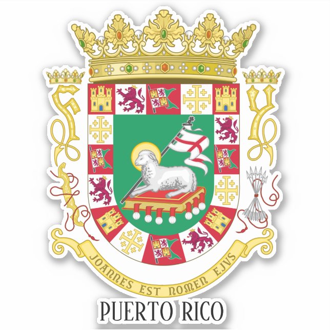 Puerto Rico National Coat Of Arms Patriotic (Front)