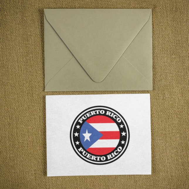 Puerto Rico National Flag Round Logo Postcard (Puerto Rico National Flag Round Logo Postcard)