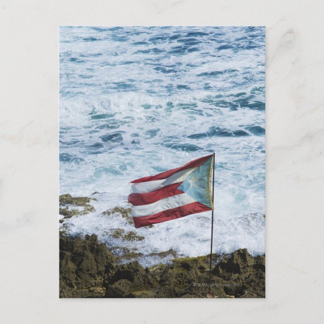 Puerto Rico, Old San Juan, flag of Puerto rice Postcard (Front)
