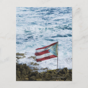Puerto Rico, Old San Juan, flag of Puerto rice Postcard