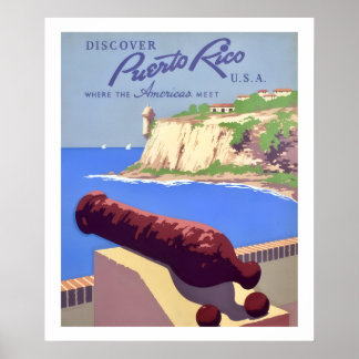 Puerto Rico Old Travel Poster Print