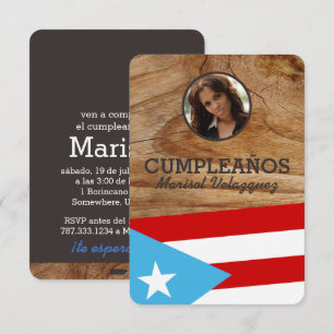 Puerto Rico Party: Flag: Personalised Photo Invitation