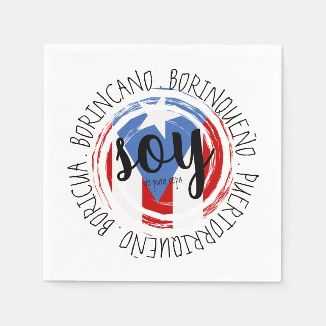 Puerto Rico Patriotic De Pura Cepa Napkin (Front)